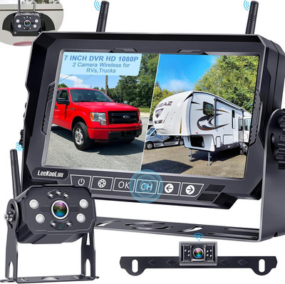 HD 1080P 7 Inch RV Wireless Backup Camera: Dual Camera 30-Min Easy Install