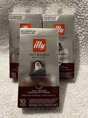3 x Nespresso ILLY INTENSO BOLD ROAST - Coffee Pods - 3 x 10 Capsules Exp:6/25