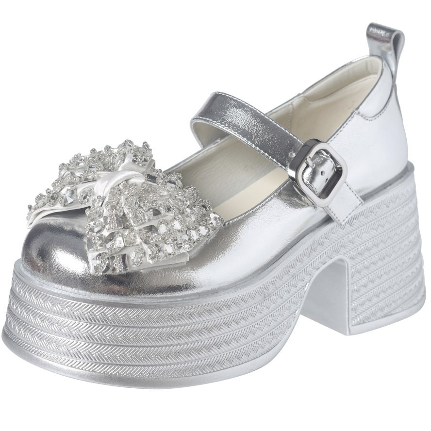 SAOLA Stivaletti donna suola spessa vera pelle Mary Janes plateau alto creepers