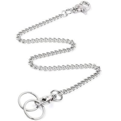 wisdompro Schlüsselanhänger, strapazierfähig 16 Zoll Taschenschlüsselanhänger 16 Zoll, silber 