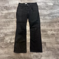 Anthropologie Pilcro The Yaya Coated Crop Flare Jeans Black Size 29