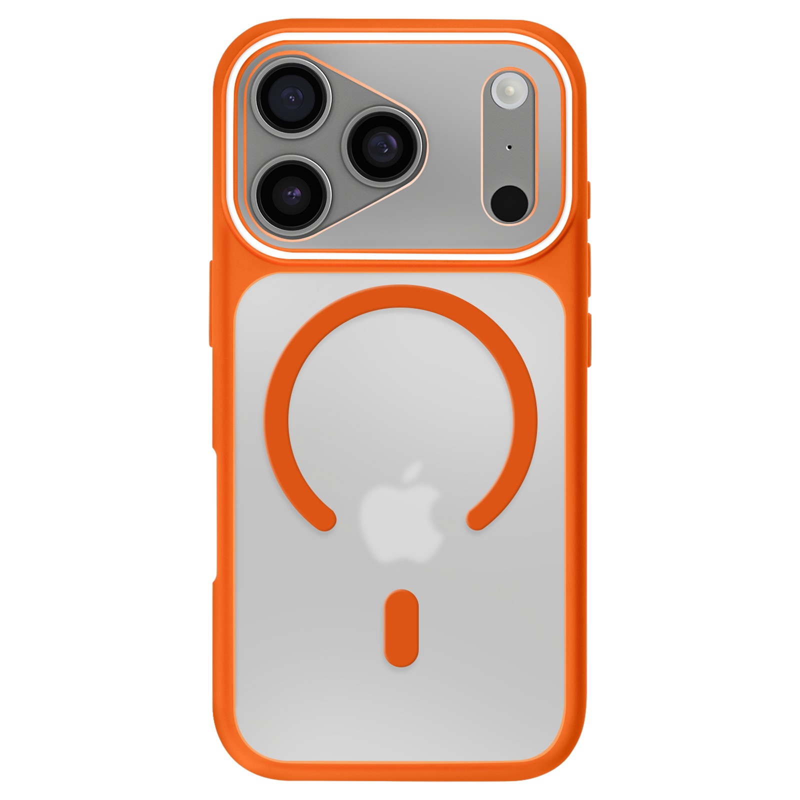 Coque iPhone 17 Pro Max antichoc orange Avizar à dos rigide transparent