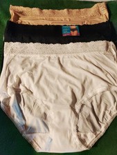 Lot Of 3 Vanity Fair Women's Hicut Flattering Lace Panties Nylon- Size 10