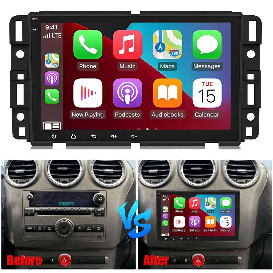 Upgraded Head Unit Fits Chevrolet GMC 8 Inch Car Stereo Radio Player Wireless - Imagem 3 de 4
