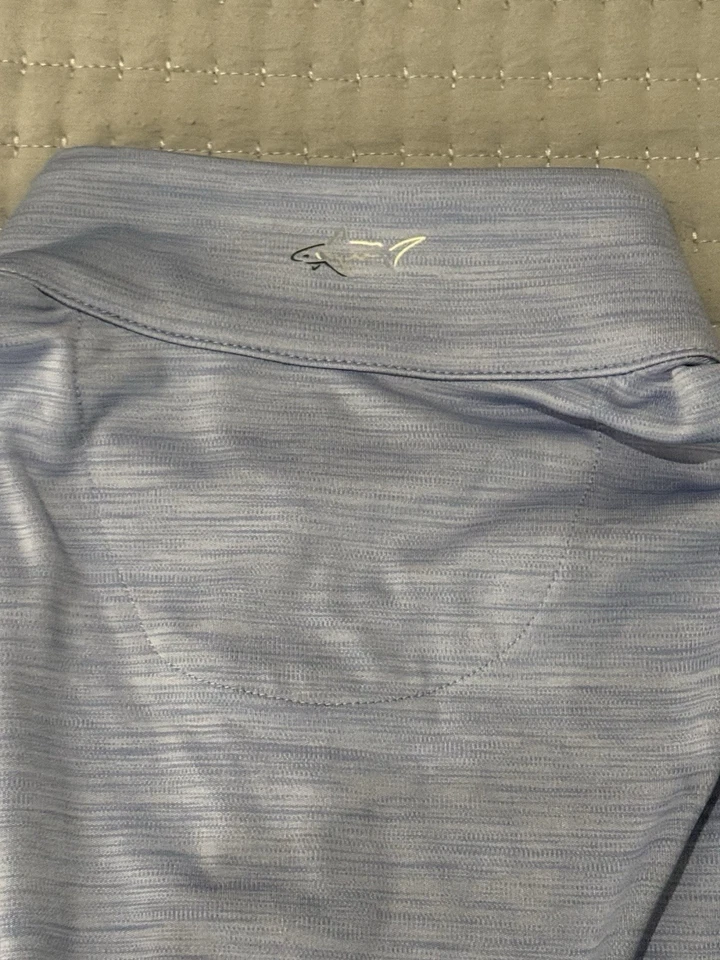 Pullover para mujer Greg Norman 1/4 cremallera azul claro talla mediana. Foto 3 de 3