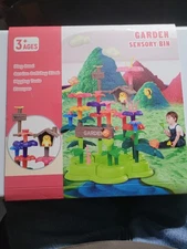 Garden Sensory Bin, Play Sand Digging Tools Garden Building Blocks Stamper 