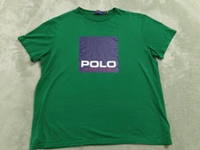 Polo Ralph Lauren Men's L Green Black Block Limited Edition Graphic T-Shirt