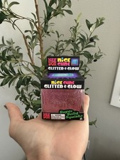 Nee Doh Nice Cubes Ice Cube Glitter Glow Toy Fidget Super Solid Squish Pink