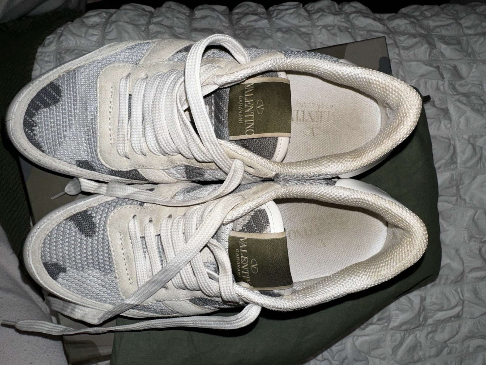 Valentino Garavani Mesh camouflage Rock Runner White Sneakers image 10
