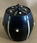 Antique Ebonised Cylindrical Wooden Box Tea Caddy/Tobacco Jar c1900