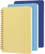 3 PCS Small Spiral Notebook 5x7, Notebooks for Note Taking, Blue Color Scheme Sp