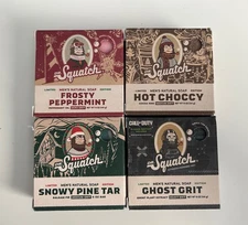 LOT OF 4 Dr. Squatch Bars Soap Ghost Grit Hot Choccy Frosty Peppermint Pine Tar
