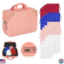 Adult Game Toy Storage Organizer Case with 16 Satin Bags, Lockable Travel Bag