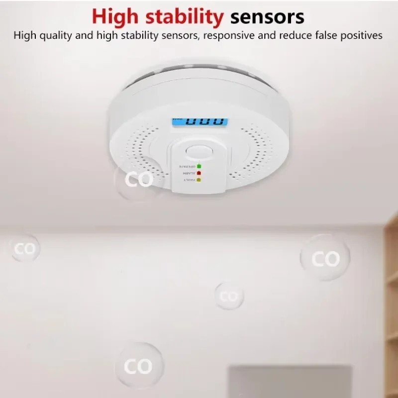 Product photo 5 of 6 — Carbon Monoxide Detector Warning Alarm Sensor LED Digital Battery Powered Uk