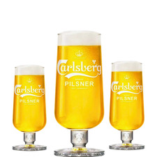 3  X Carlsberg Pilsner Pint 20oz Beer Glass Nucleated  - FAST & FREE DELIVERY