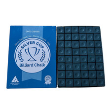 Silver Cup Billiard Navy Blue Pool & Snooker Cue Tip Chalks 1 - 12pcs Chalk