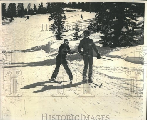 1974 Pressefoto Skifahren Blinde Behindertenlehrer - Bild 1 von 4