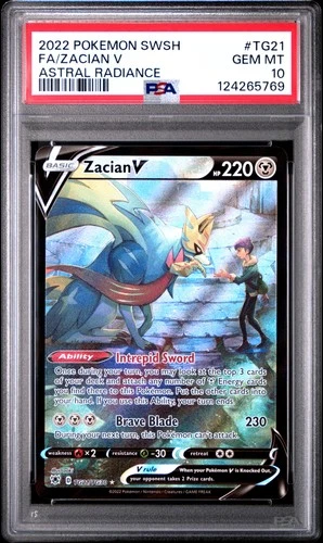 PSA 10 Fa/Zacian V #TG21 2022 Pokemon Sword & Shield Astral Radiance GEM MT