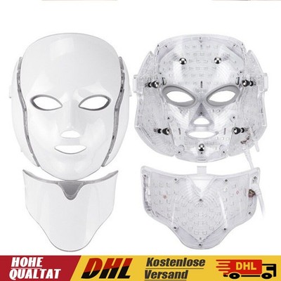 LED Gesichtsmaske mit Touch Button, 7 Farben LED Lichttherapie Maske für Gesicht