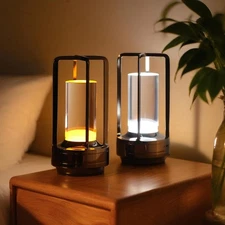 2-Pack Portable Touch Control Table Lamp with 5000mAh Battery, 3-Color Steple...