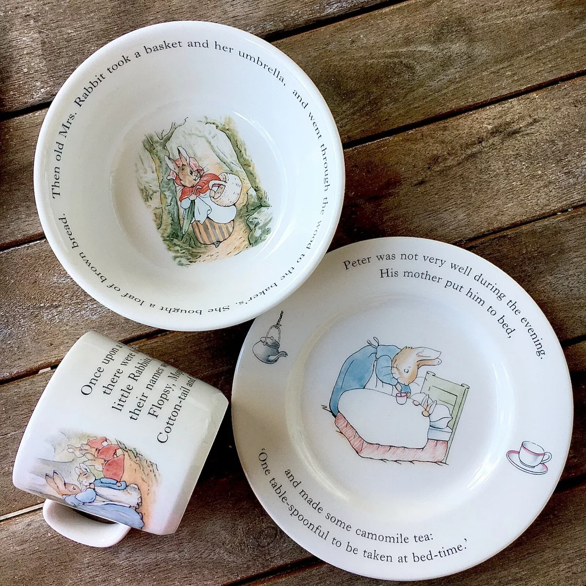 Wedgwood peter rabbit 3 piece set top