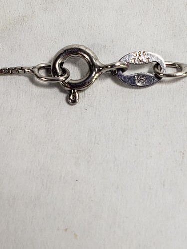 Bellissima collana con ciondolo in argento sterling e pietra di vetro blu 925 - Foto 5 di 5