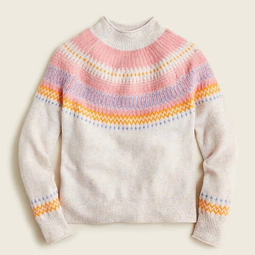 J. Crew Women's Fair Isle yoke rollneck 