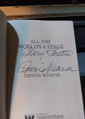 *SIGNED* Dennis Weaver ALL THE WORLD'S A STAGE Actor GUNSMOKE McCloud PHOTOS - Picture 13 of 15