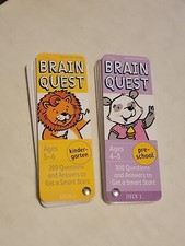 2 Brain Quest Decks Kindergarten  Preschool- 300 Questions Each- 4th Edition
