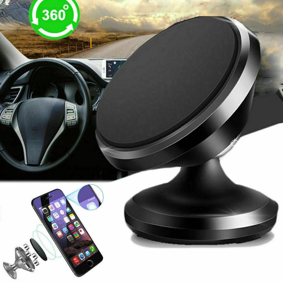 Universal 360° Magnetic Car Mount Cell Phone Holder Stand For iPhone Samsung GPS - Image 3 of 4