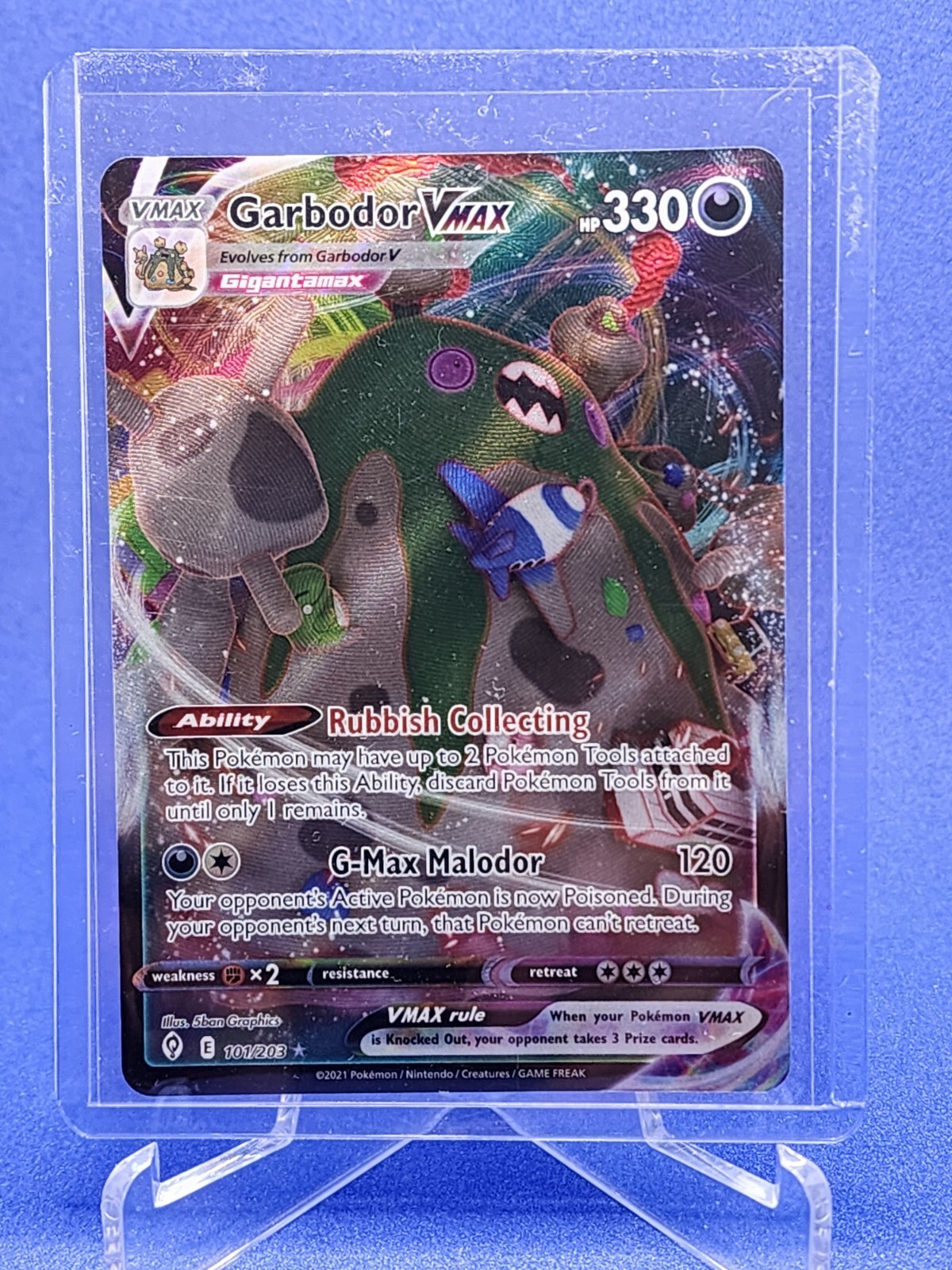 Garbodor VMAX 101/203 Ultra Rare Evolving Skies Pokemon TCG Near Mint