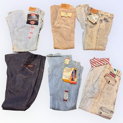 Lot Of 6 New 1970s 80s 90s Bugle Boy Levi s Lee Wrangler Corduroy Boys Jeans