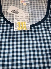 Lularoe 3X Classic T Shirt Top Hi Lo Checks Plaid 24/26 Green White 3XL XXXL ❤️
