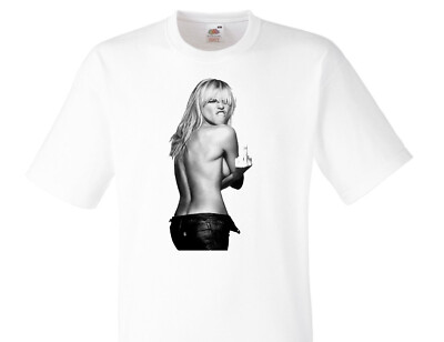 Kate Moss Fuck You Giving Weiße T-Shirt -024-W