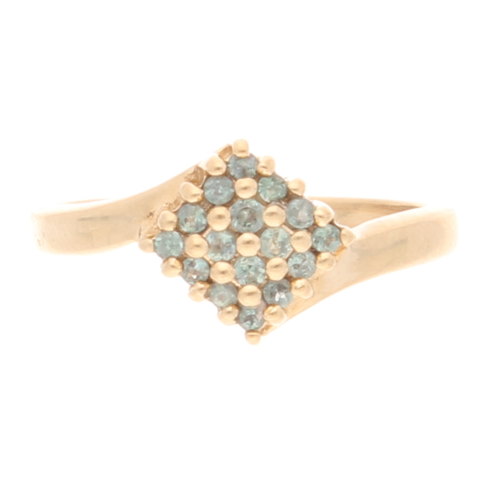 9Carat Yellow Gold Peridot Cluster Ring (Size N) 9.5x9mm