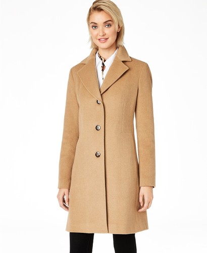 calvin klein brown wool coat