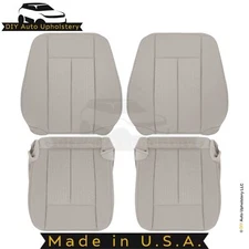 2007-2014 For Ford Expedition XLT Cloth Fabric Front Seat Covers Med Light Stone