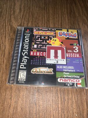 Namco Museum Vol 3 PS1 Playstation 1 Complete Tested Rear Black Label