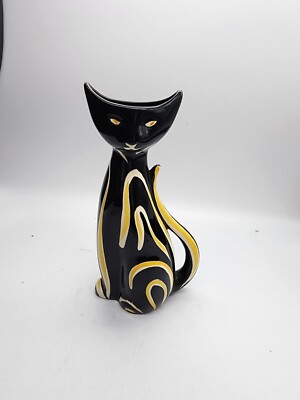 Rare 50´s A. Beckh Design Schmider Keramik pottery '' cat '' vase 4130  '' Tigris ''