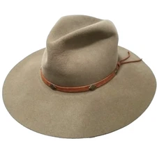 Beaver Hats 5X Beaver Genuine Fur Felt Hat Mens 6 3/4 54 Leather Sweat Band USA