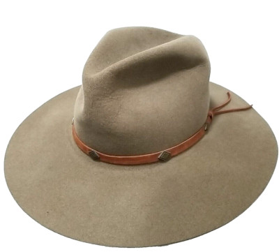 Beaver Hats 5X Beaver Genuine Fur Felt Hat Mens 6 3/4 54 Leather Sweat Band USA