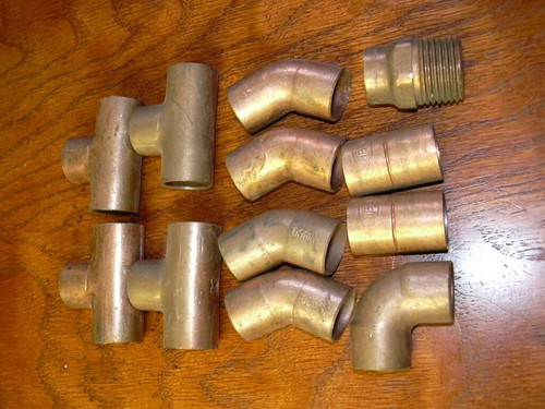 1/2” Inch COPPER  PIPE FITTING PLUMBING Lot Of 12