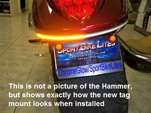 VICTORY HAMMER UNDER FENDER BARRA INTERMITENTE LED ROJA con montaje en etiqueta - Lente de humo Foto 3 de 4