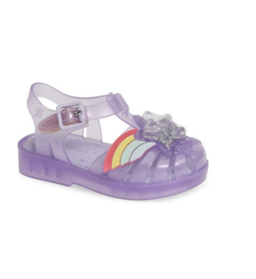 Mini Melissa Toddler Girls Sandal Size Glitter Rainbow Star