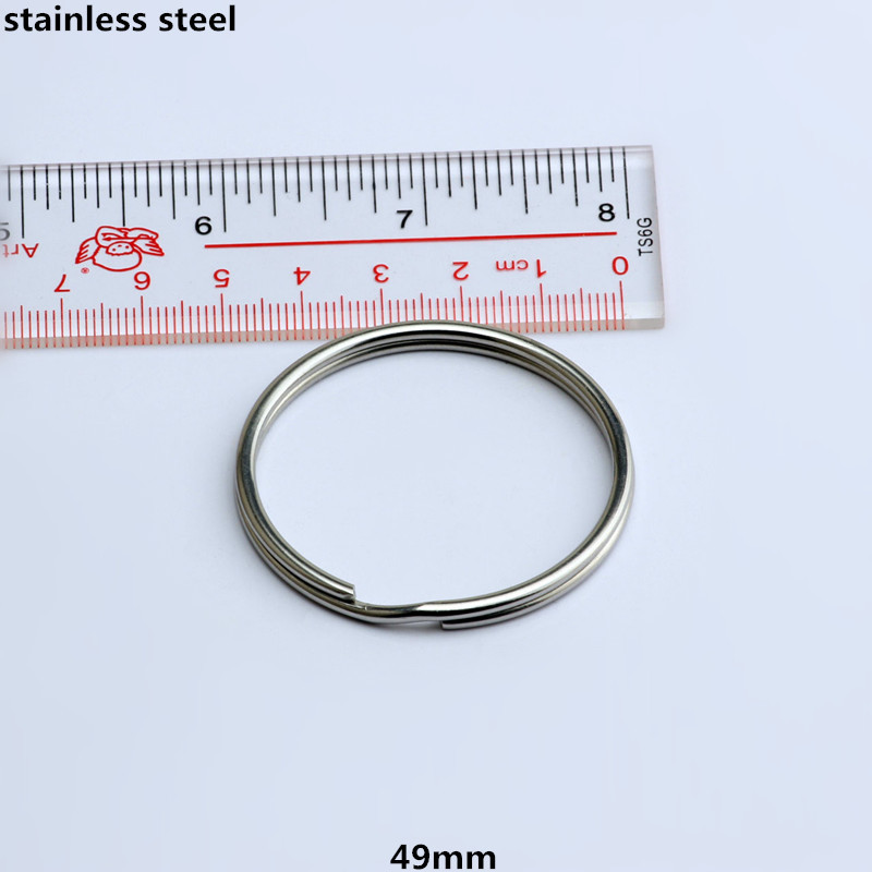 Big Stainless Steel Split Key Ring Keychain Keyring Hoop Ring Loop 49mm