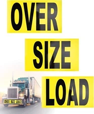 3PCS Warning Magnetic Oversize Load Signs Wide Load Sign for Trucks 12" x 60"