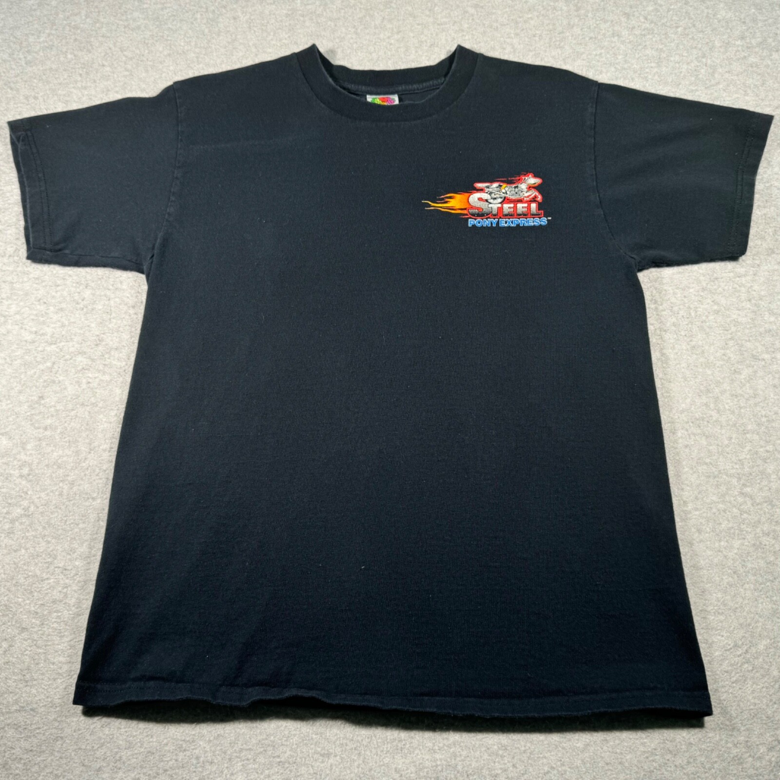 Maglietta Acciaio Pony Moto Rally Adulto Medio Nero Musica Festival Bici Uomo