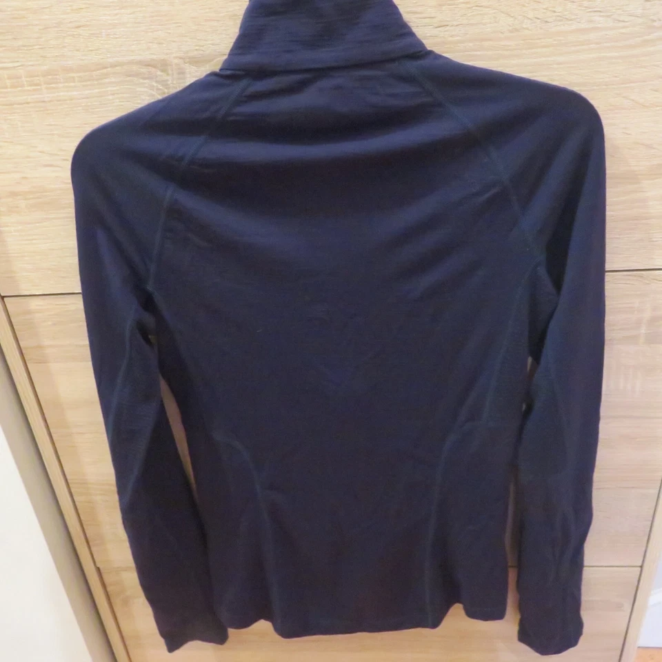 Top Icebreaker para mujer Bodyfit ZONE manga larga 1/4 cremallera lana merino azul marino talla S Foto 3 de 4