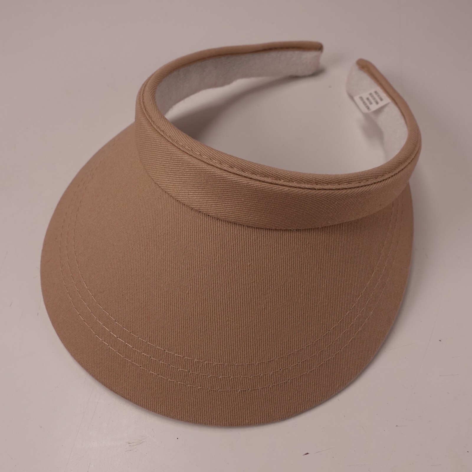 Unbranded Blank Solid Beige Visor Cap Adjustable … - image 1