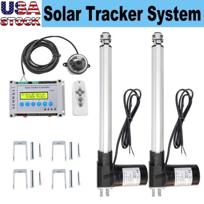 Dual Axis Solar Panel Tracker +LCD Controller +2PCS 6000N 400mm Linear Actuators